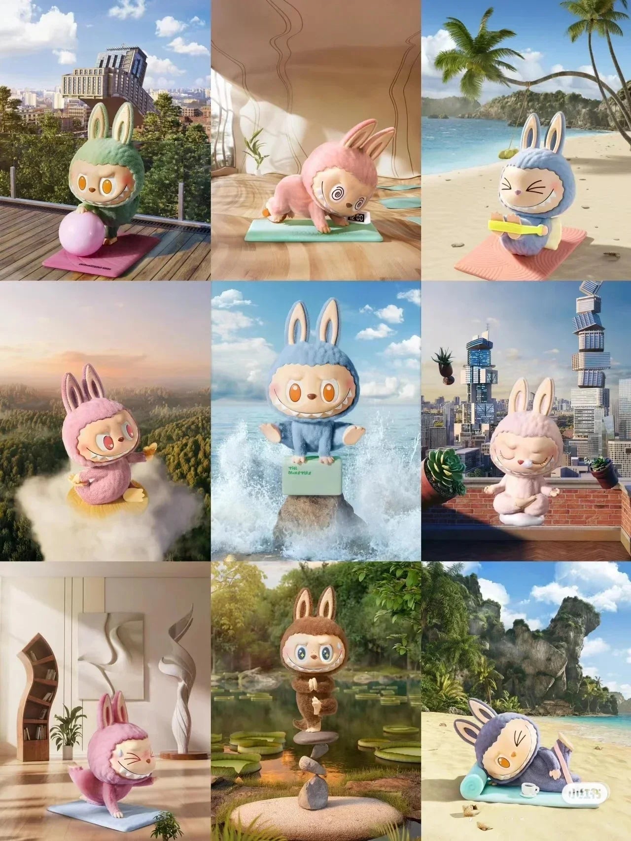 Blind Box Labubu The Monsters Lazy Yoga Series