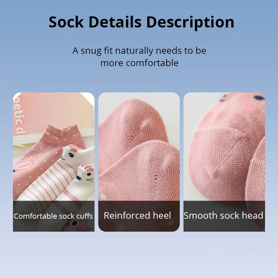 Cute Pink Cat Thin socks Four Seasons