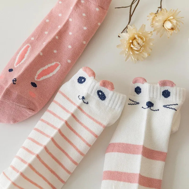 Cute Pink Cat Thin socks Four Seasons